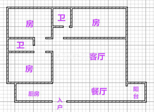 大龙湾毛坯三房两厅两卫