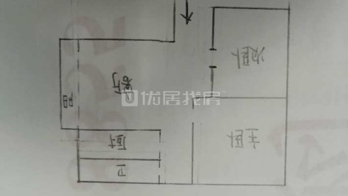 北斗商区毛坯房两房一厅带大花台一个