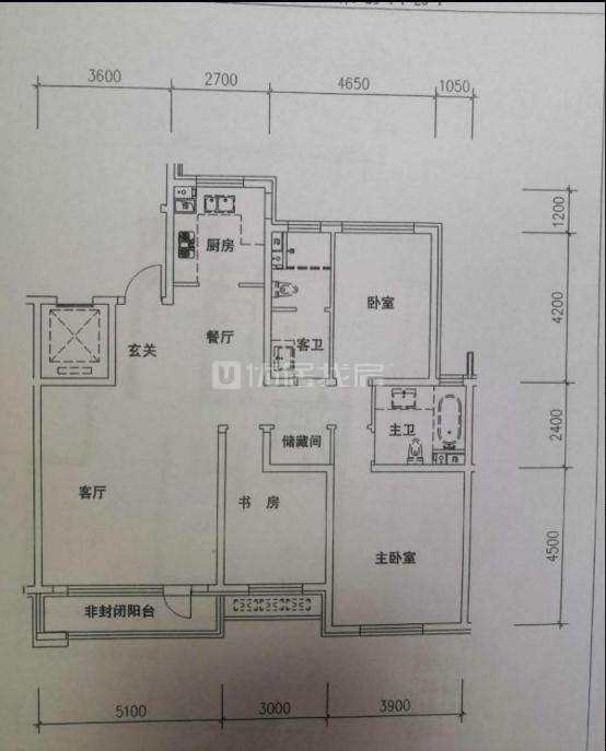 万科金域蓝湾 3室2厅 南